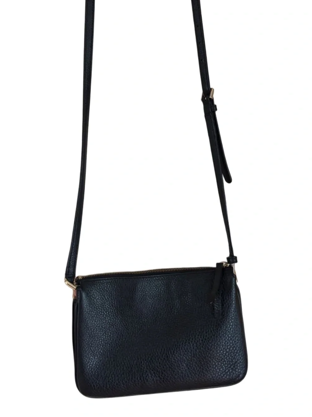 kate spade Black Leather Crossbody Pouch with Gold Hardware